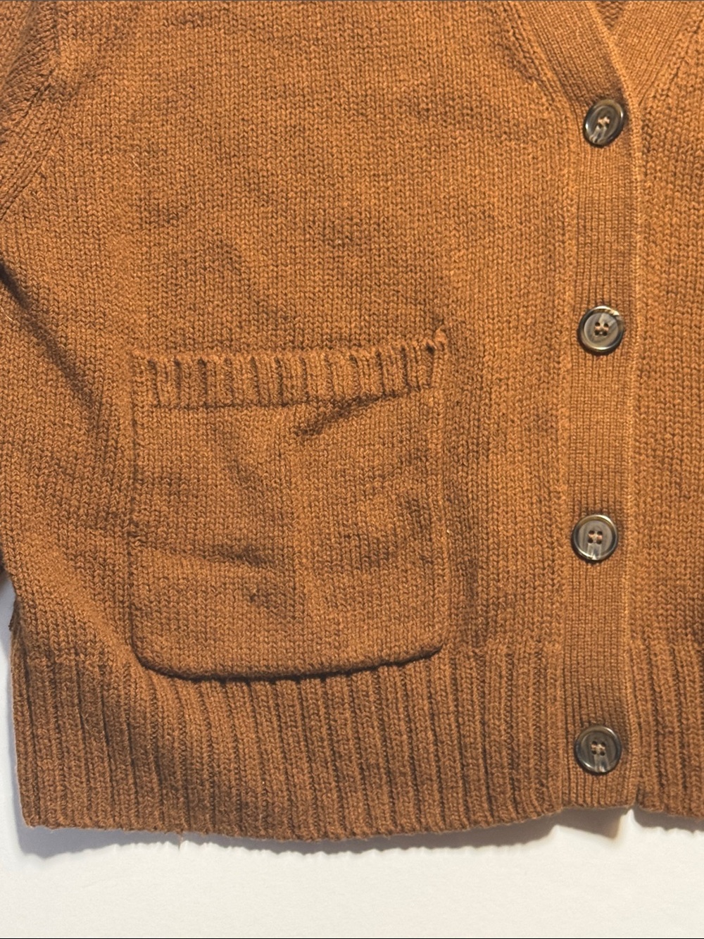 JENNI KAYNE Barret Cardigan Copper Brown Button-Front V-Neck Sweater Relaxed M - Picture 4 of 11